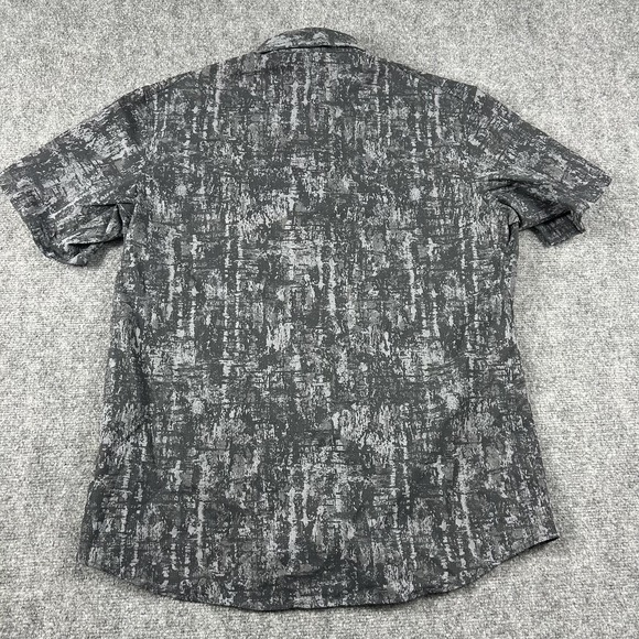 Lululemon‎ Shirt Mens Large Gray Abstract Short Sleeve Button Up Performance - Picture 5 of 7